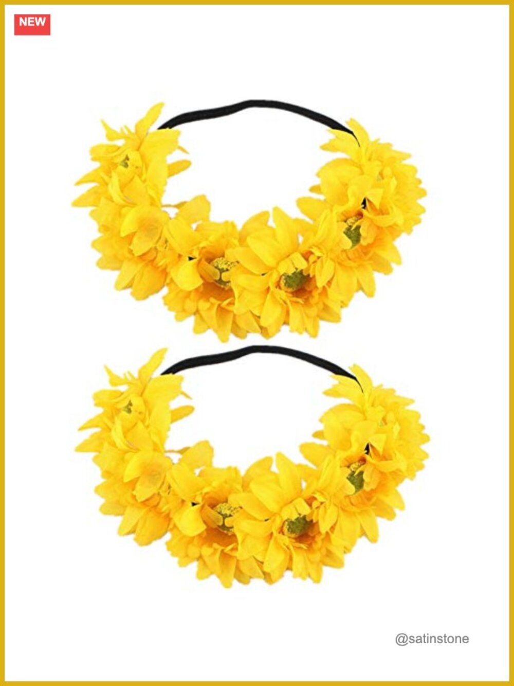 Halloween Sunflower Headband Set 2 Pcs Floral Hair Hoops Women